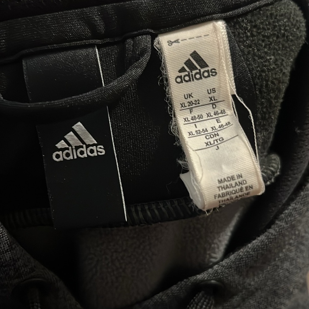 Adidas Black & Gray Hoodie Kids Size XL - Picture 4 of 5